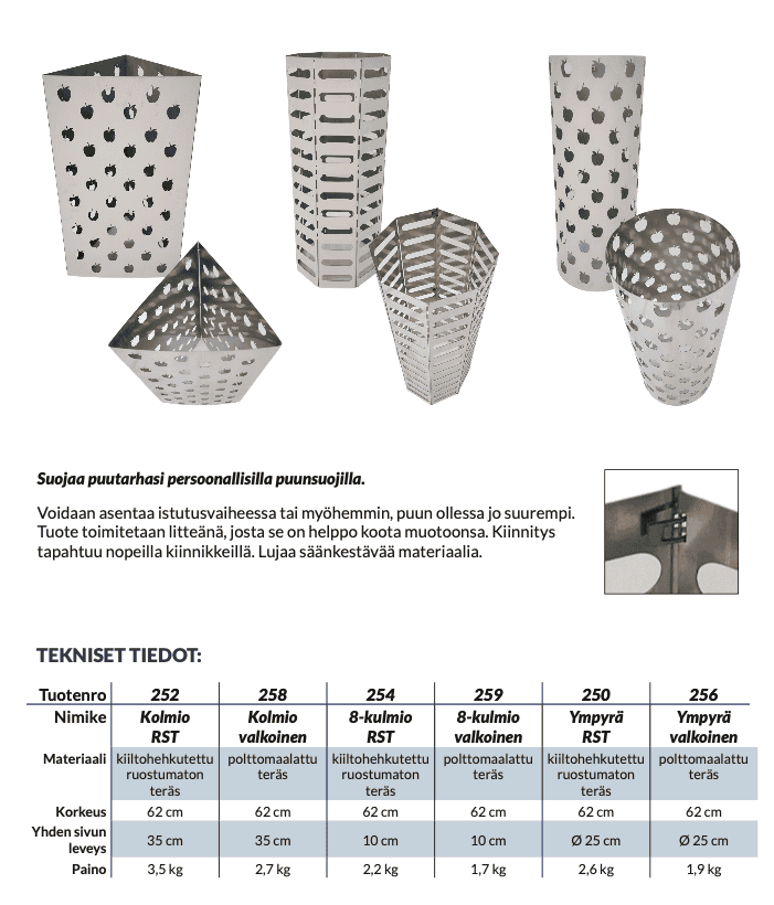 Puunsuoja kolmio, valkoinen (258) - Image 2