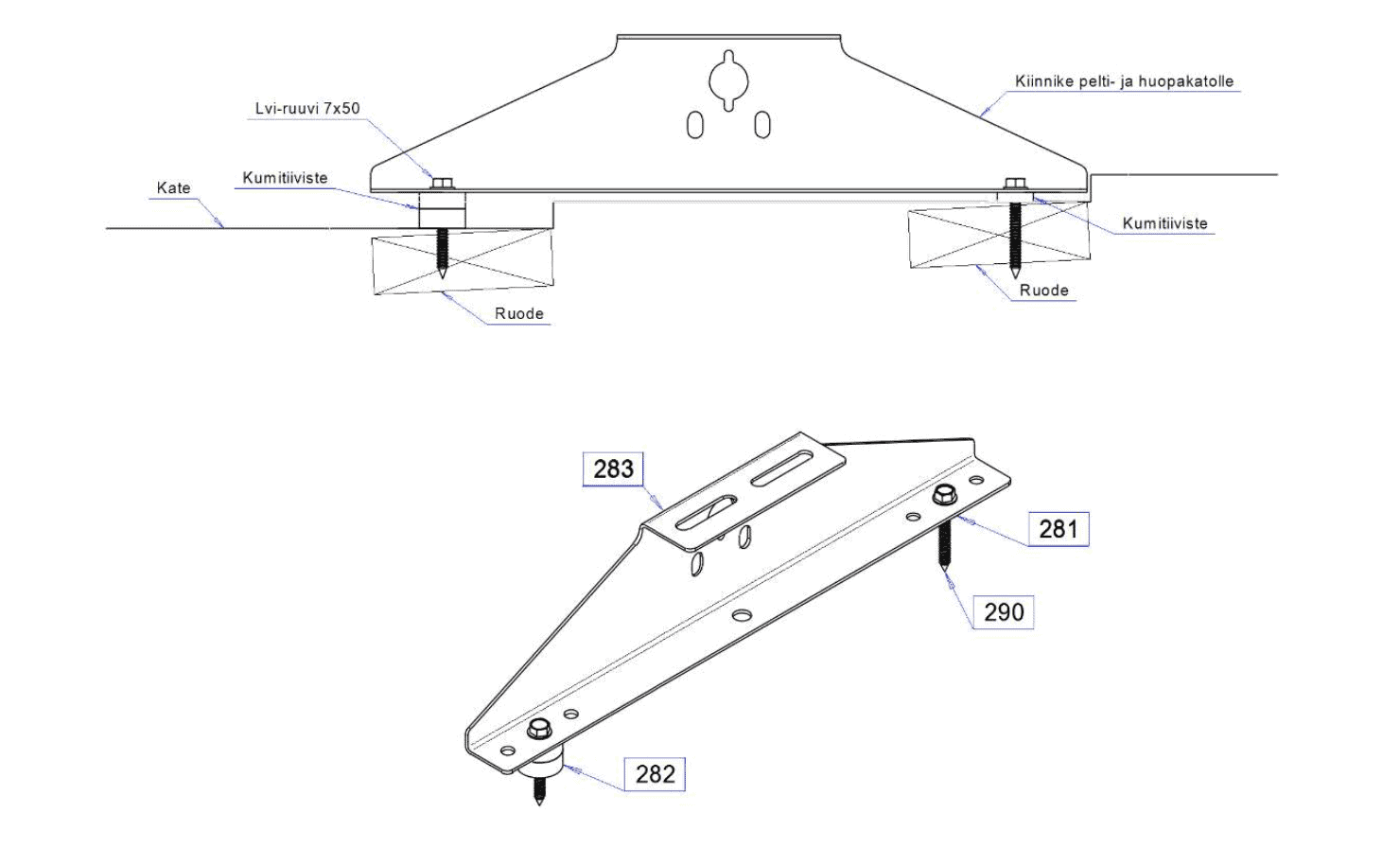 Aurinkopaneelikiinnike keski Pelti- ja Huopakatot (283) - Image 2