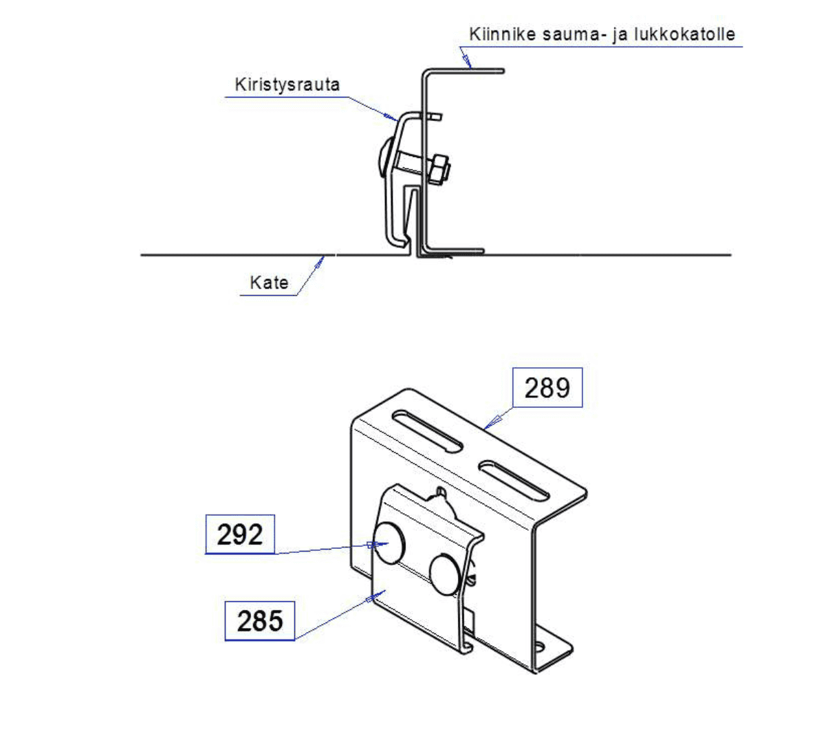 Aurinkopaneelikiinnike Kiristysrauta lukkokatto (285) - Image 2