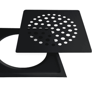 Lattiakaivon kansi neliö pallo Mattamusta (623)