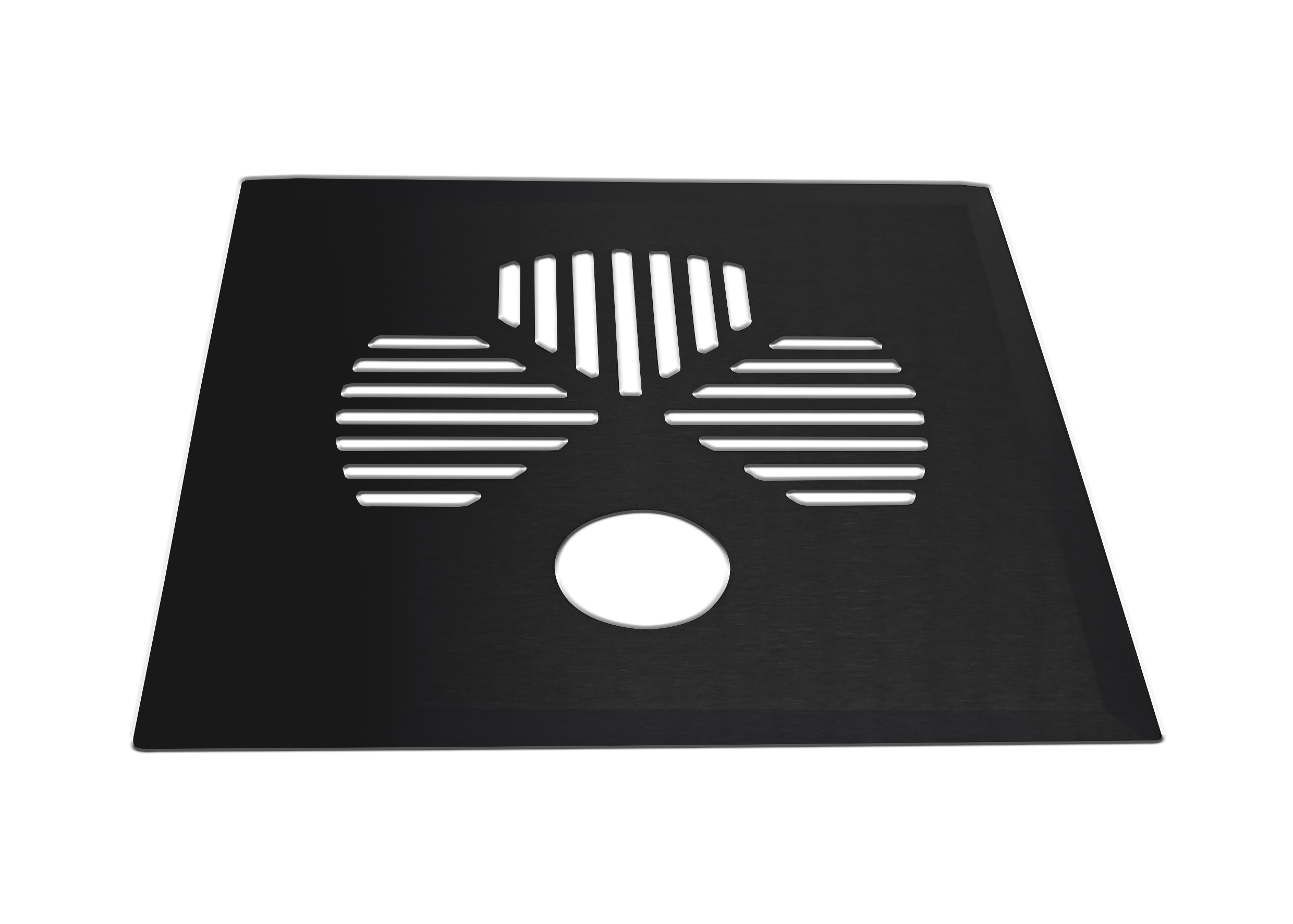 Pelkkä lattiakaivon kansi APILA mattamusta putkelle RST (659-3)