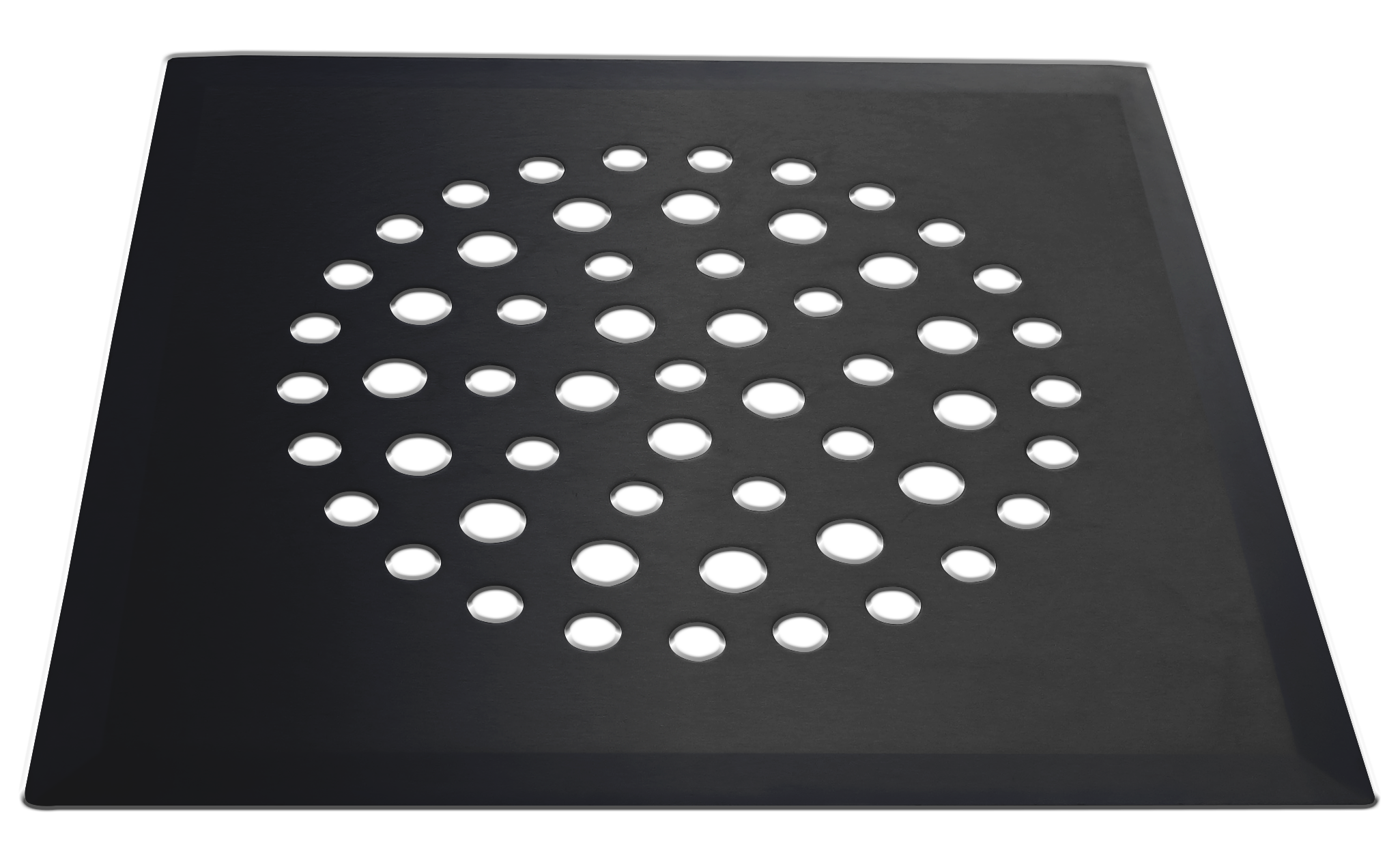 Pelkkä lattiakaivon kansi PALLO mattamusta RST (663-4)