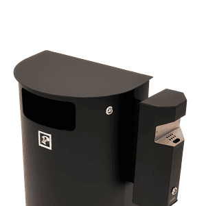 Tuhka- ja roska-astia Combi 3/30, musta (163)