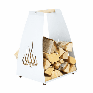 Puunkantoteline Liekki puukahvalla, valkoinen (238)